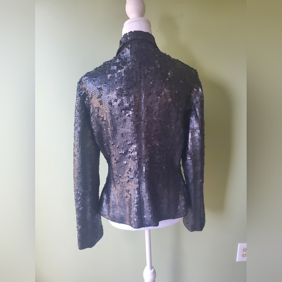 Phard Black All Sequin Button Blazer/Jacket (L) - Picture 3 of 5